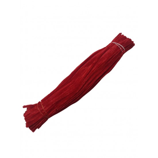 Проволока синельная 30 см цв. темно-красный, цена за 10 шт